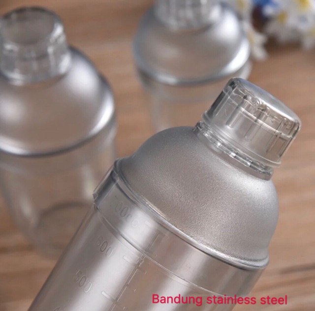 Cocktail shaker PC 700ml acrylic pengocok minuman plastik mixing gelas