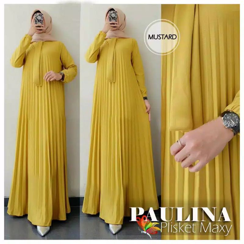 Gamis Plisket Leher Pita / Gamis Plisket Jumbo