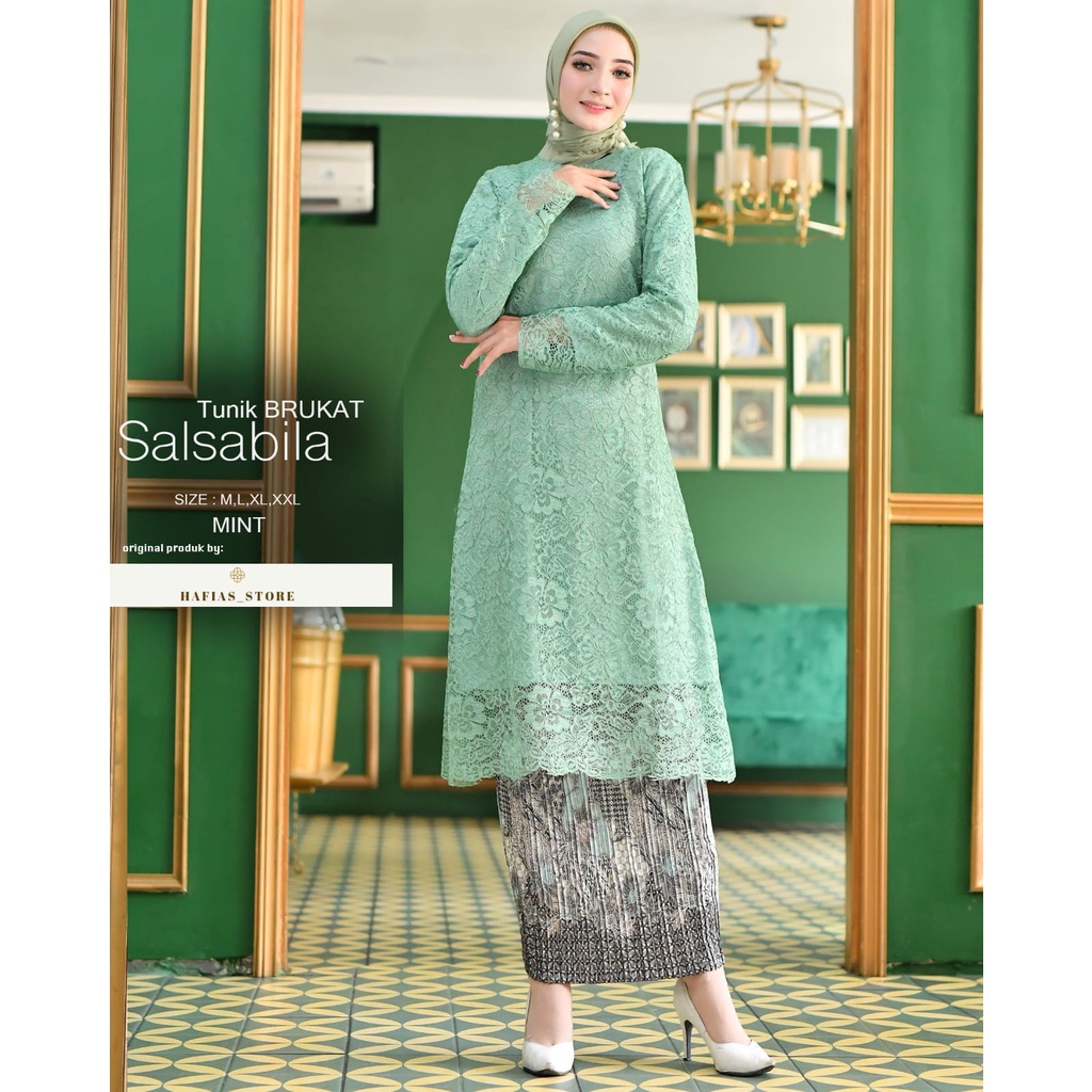 SET TUNIK BRUKAT MODERN//STELAN TUNIK BURKAT SALSABILA//STELAN KEBAYA MODERN//SET KEBAYA TERBARU//SE