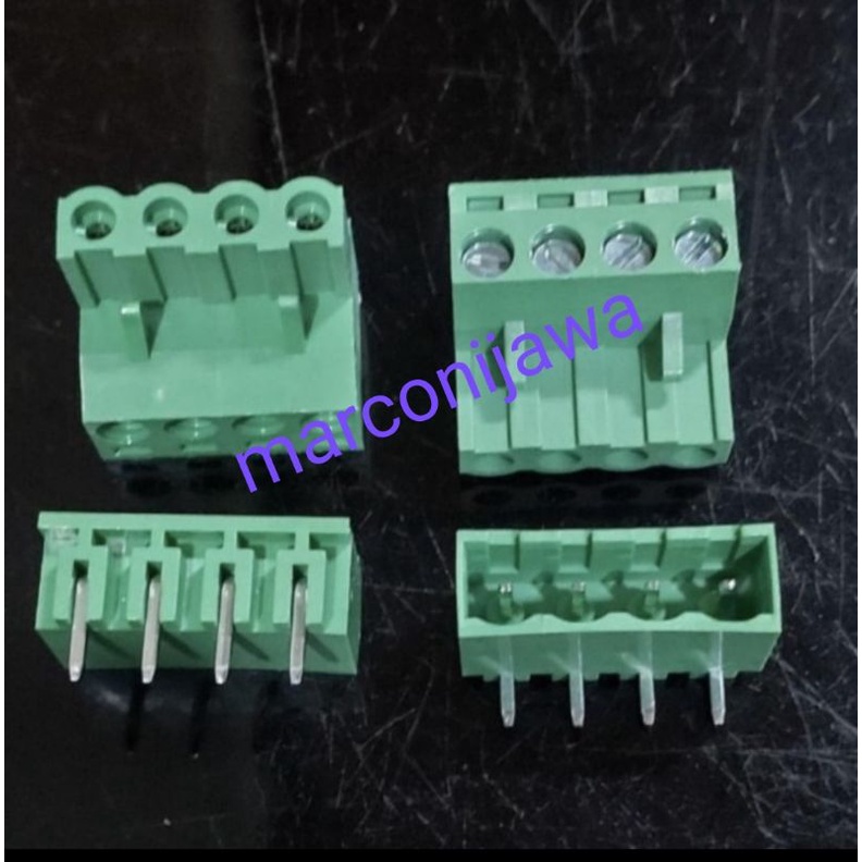 terminal blok 4pin hijau siku