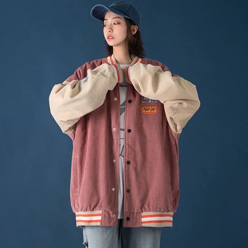 Newlan WT003 Jaket Baseball Japanese Harajuku BF Unisex Jacket College Baseball --- Jodian Baseball Jacket-3