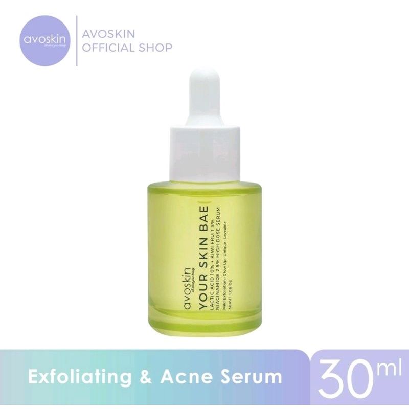 [PROMO 7.7] Avoskin Your Skin Bae Lactic Acid 10% + Kiwi Fruit 5% + Niacinamide 2,5%  / Serum Exfoliasi Dan Berjerawat - 30ml