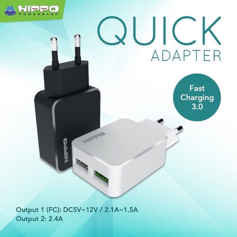 Hippo Quick Adaptor Charger Fast Charging 3.0 Batok Charge SP ORIGINAL