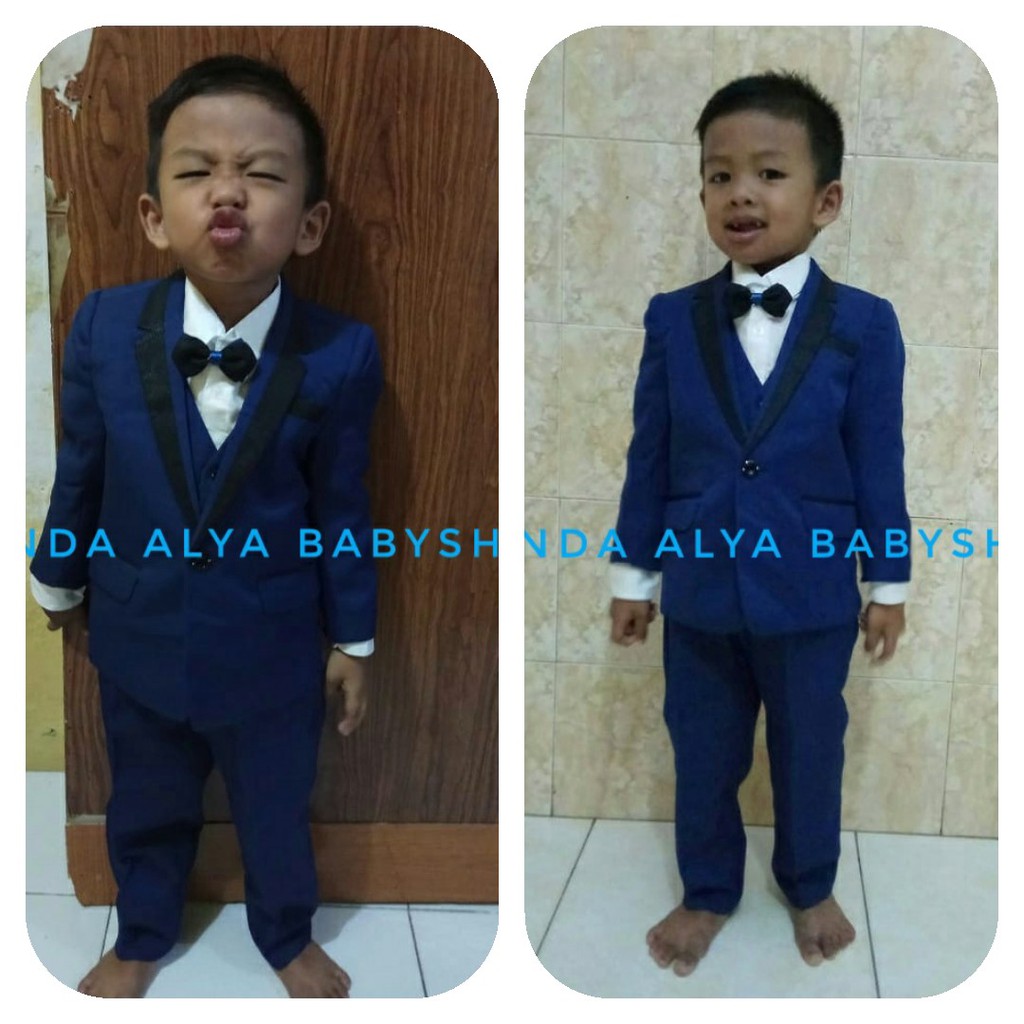 Set Jas Pesta Anak Laki NAVY Lengkap Size 1 2 3 9 10 Tahun Premium 8in1