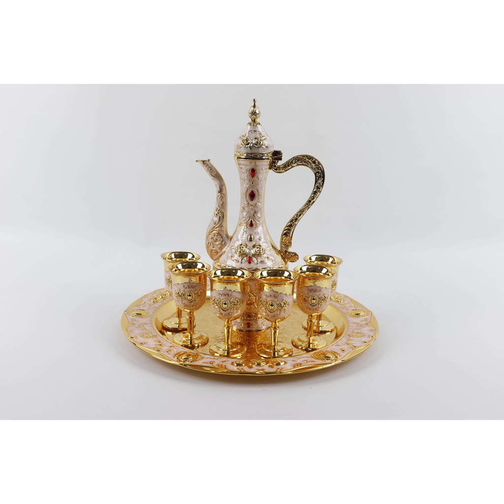 Teko Emas Arab Set 7 Bahan Logam Gold