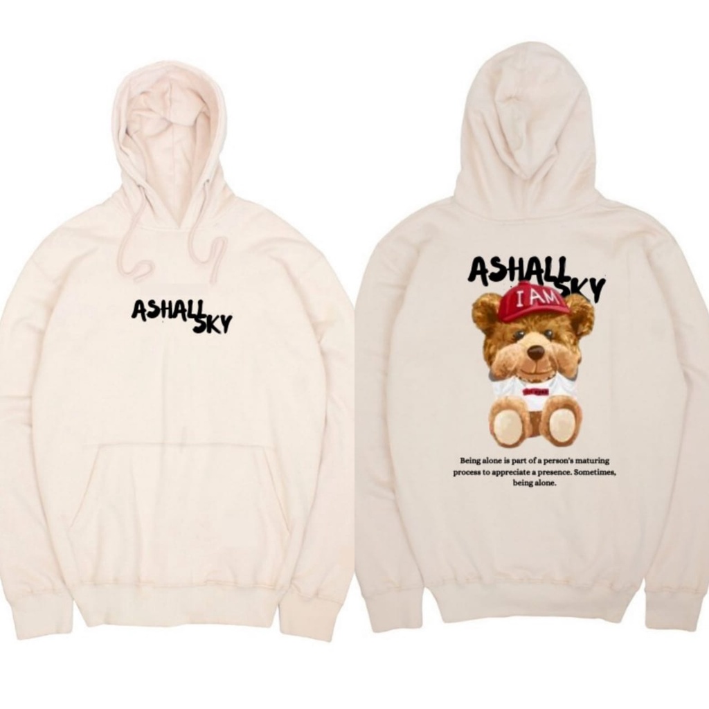 Switer Hoodie Cream Pria Keren Jaket Hodie Jumper Warna Crem Motif Fullprint Sweater Hudie Cowok Distro Krem Sweatshirt