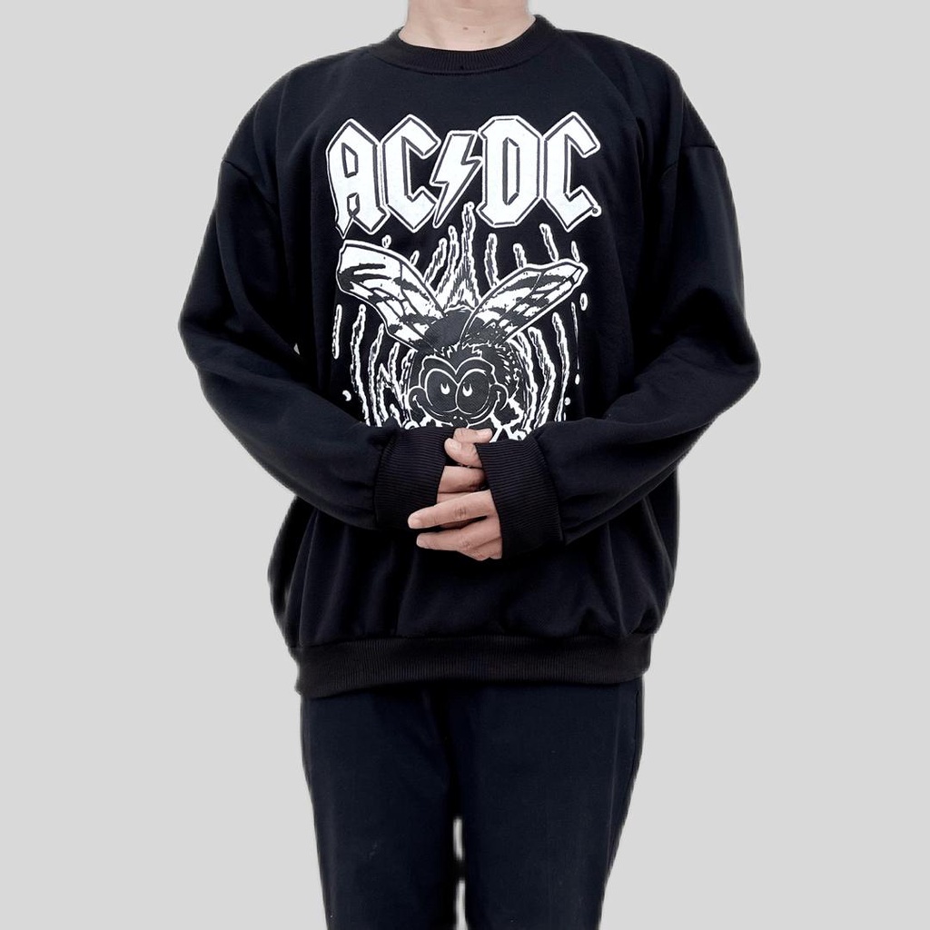 ACDC FLY ON THE WALL SWETAER OVERSIZE PRIA SWITER CREWNECK