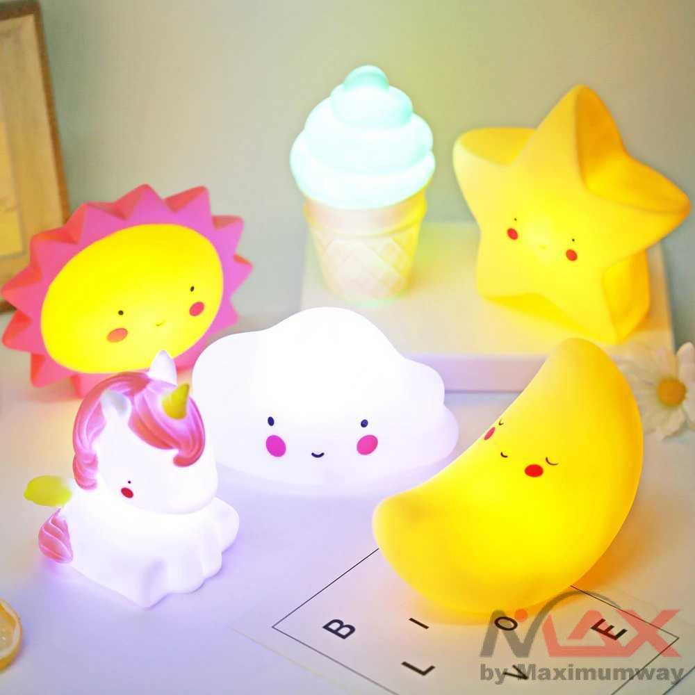 Lampu tidur anak warna warni dengan karakter boneka lucu FGHGF Lampu Tidur Anak LED Light Cute Smiley - FGH01 lampu tidur bayi 2021 Cute Night Light LED Cartoon Mood Stars Feeding Lights for Children Kids Gifts baby Sleeping Toys Bedroom decoration Lamps