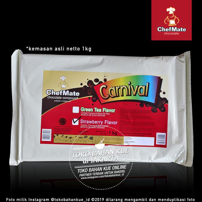 

31.87-Kue- Chef Mate - Strawberry Chocolate 166Gr Cokelat Stroberi Coklat Batang -Terlengkap-
