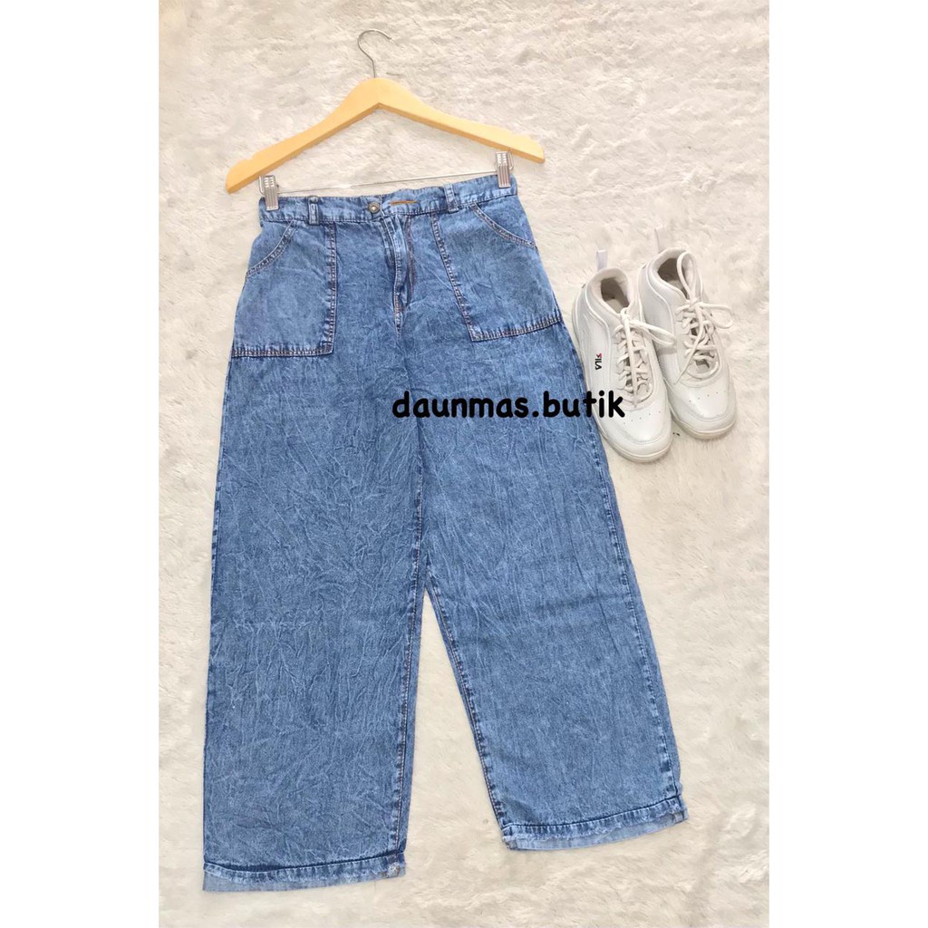 1KG MUAT 4PCS | LISTY KULOT JEANS ACID DENIM HITS OOTD SELEBGRAM FASHEN WANITA