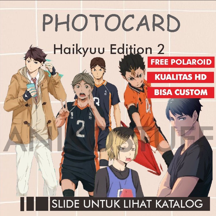 PHOTOCARD HAIKYUU 2 PC HAIKYUU KERTAS GANTENG ANIME PHOTOCARD PHOTOCARD HAIKYUU PHOTOCARD CUSTOM