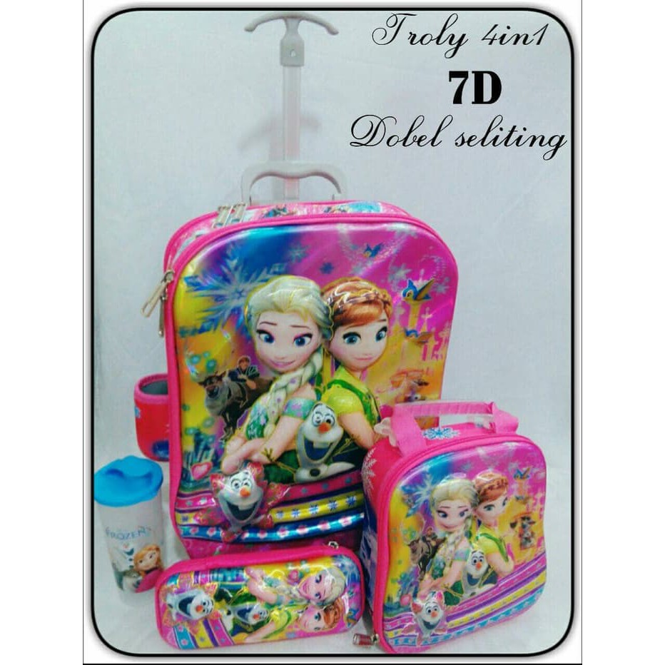 "Tas Trolley Anak Frozen 2R 7D 4in1"