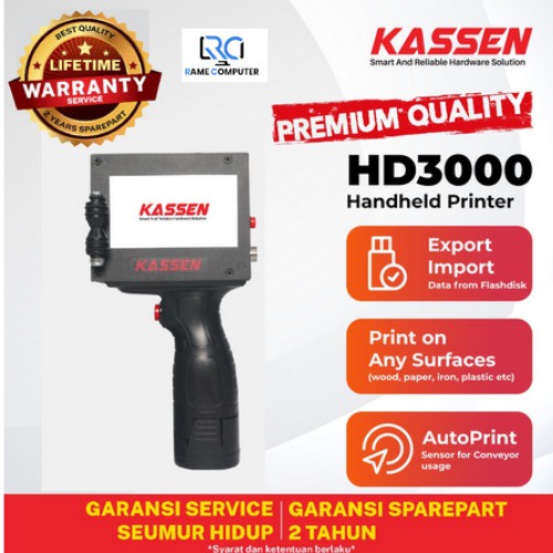 SMART HANDHELD INJECT PRINTER KASSEN HD 3000 PORTABLE CONVEYOR EXP DATE