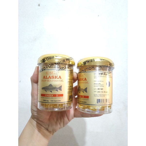 K-MAX Alaska Deep Sea Fish Oil Isi 100 With Omega 3 Tutup Emas