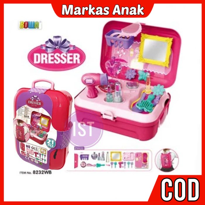 Mainan Anak Anak Umur 3 4 5 6 Tahun Rumah Alatke upkeUp mekap Dandan Dandanan salon salonan Kosmetik