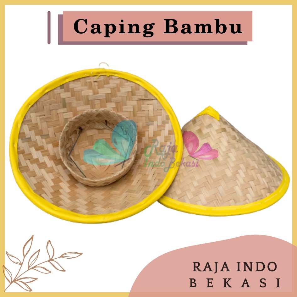 Caping Bambu Topi Petani Caping Petani Topi Tani Topi Sawah Ladang Caping Petani Bambu Anak Lukis Dewasa Hias Warna Gunung Motif Unik Jumbo - Caping topi petani media lukis anyaman bambu