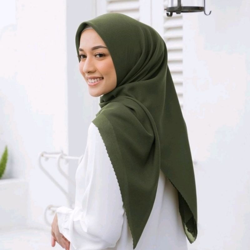 Kerudung Segiempat Bella Lasercut PollyCotton Hijab Segi Empat Bella Jilbab Bella Termurah Nayla Hijab