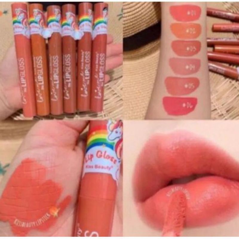 PROMO PER6PCS!!!LIP GLOSS LOVE ME/UNICORN KISS BEAUTY 7883-03A/7883-03B