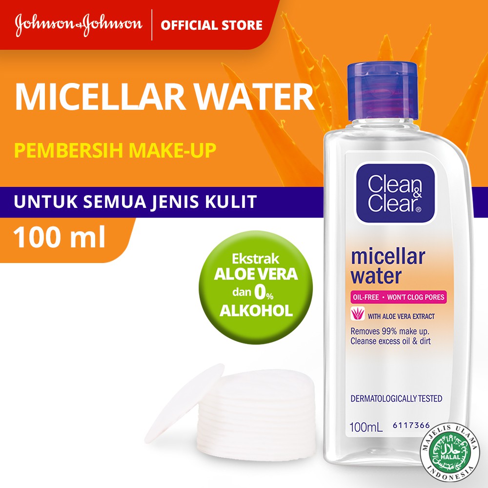 Jual Clean & Clear Micellar Water Pembersih Wajah Penghapus Make Up