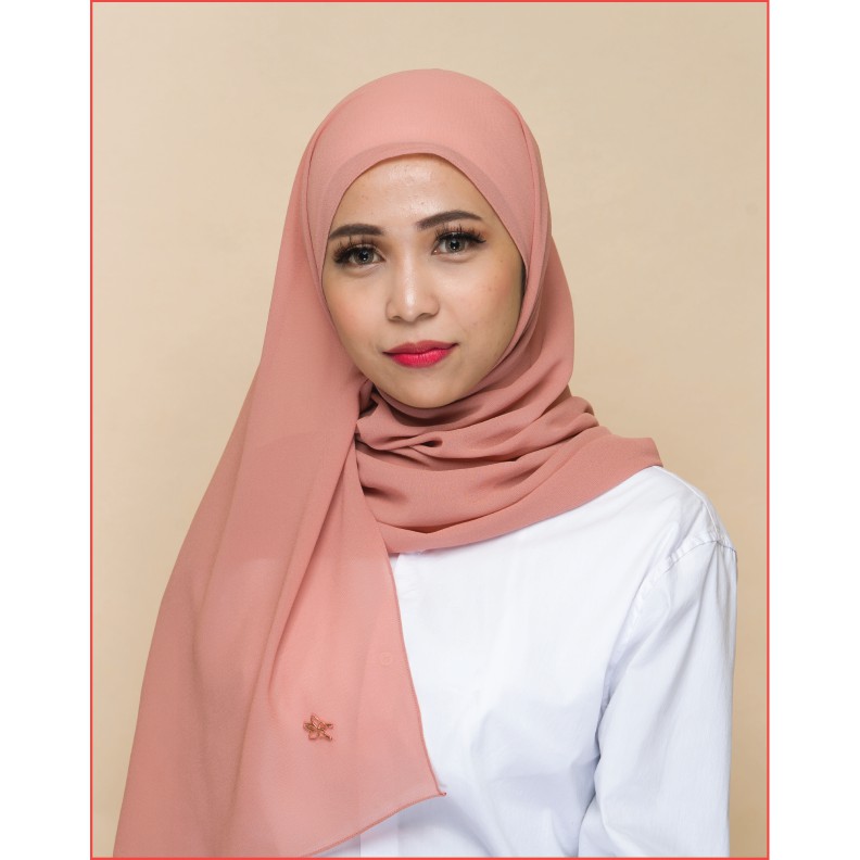 Hijab Pashmina Exclusive Babydoll Salem Peach Shopee Indonesia