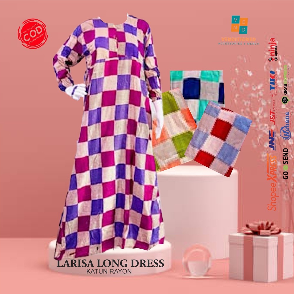 Baju daster long dres dress remaja dewasa one set andin  katun rayon friendly jumbo motif batik polo