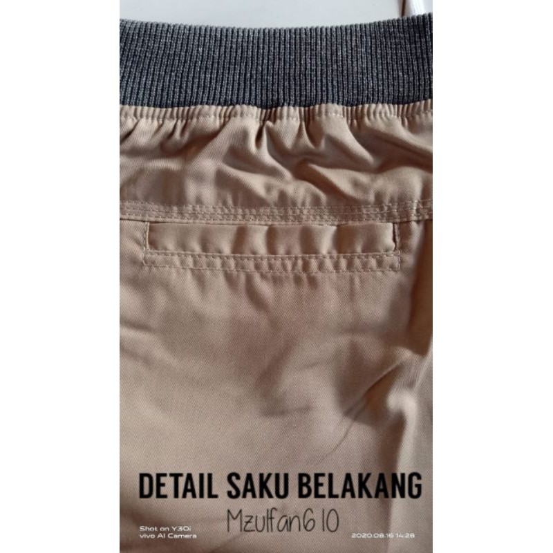 [Bisa COD] Celana Pendek Pria Cowok Dewasa Chino Rip Karet Pinggang Kolor Chinos Katun Combed