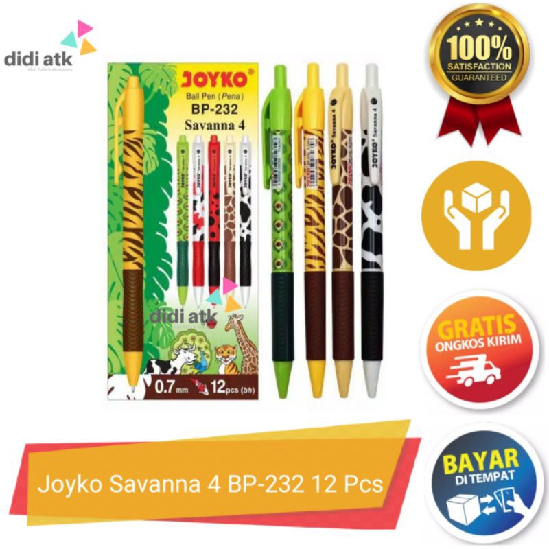 

Ball Pen Pulpen Pena Joyko Savanna 4 BP-232 / Ball Pen Cetrek 0.7mm 12 Pcs