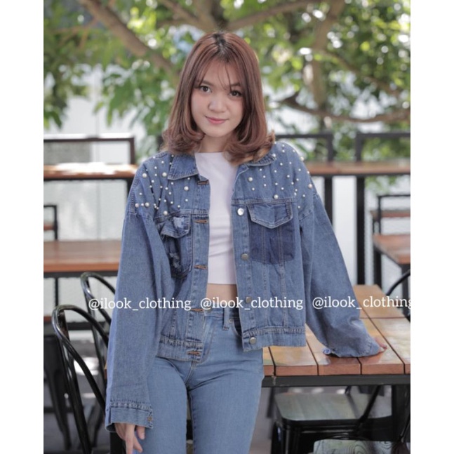 NINA PEARL JACKET - JACKET JEANS WANITA TANGAN PANJANG