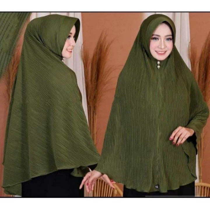 Hijab Instan Khimar Syar'i Jumbo Plisket Yadni Lidi Jilbab Bergo Plisket Ped