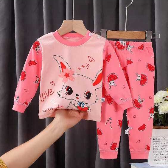 ( zwq ) PJG008-012 Setelan Anak 0-6 Tahun Setelan Bayi Piyama Baju Lengan Panjang + Celana Panjang, Baju Tidur Anak Setelan Piyama Bayi Set Lengan Panjang