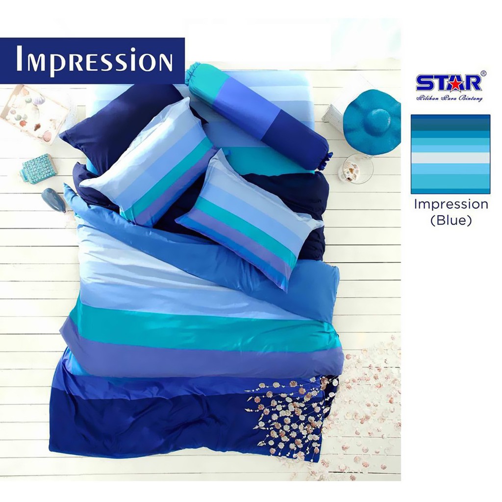 Vhepra Sprei Katun Motif Impression Blue