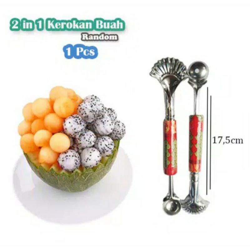 kerokan serutan buah dan es cream 2 in 1 stenlis serbaguna