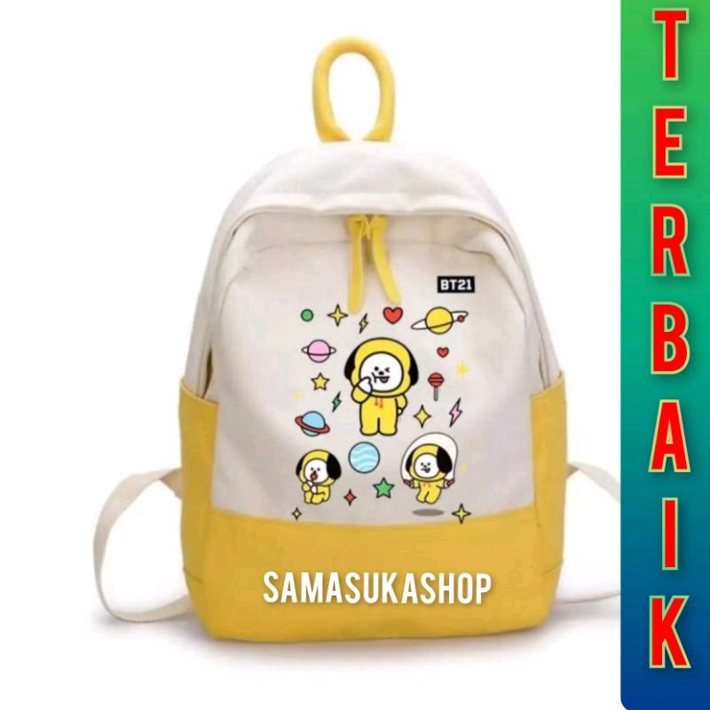 samasuka.shop - Tas Anak Perempuan Kpop Ransel Sekolah Sd Tk Korea  Lucu Kekinian Terbaru Ransel Wanita Karakter Korean Style Kartun Coki BT21 Pink Merah Kuning Terlaris Peringkat Teratas Promo Potongan Harga