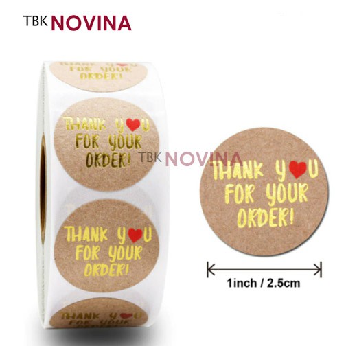 [KODE 83] Stiker Thank You / Label segel Terima kasih 2.5cm (10pcs)