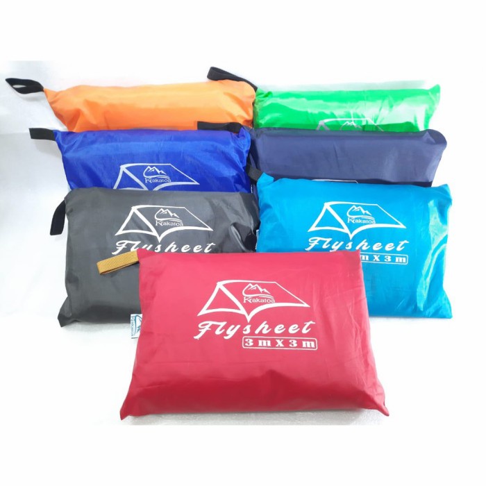 ds44001 Flysheet Tenda Dome 3X3 ~ Tenda Terpal Flysheet - Merah Gt040B