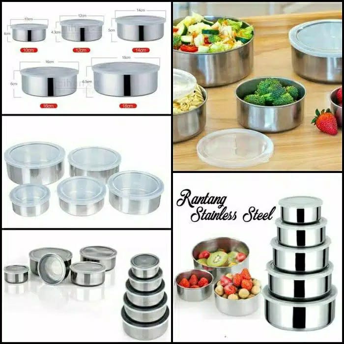 RANTANG STAINLESS ISI 5 RANTANG SUSUN MURAH STAINLESS STEEL FRESH BOX