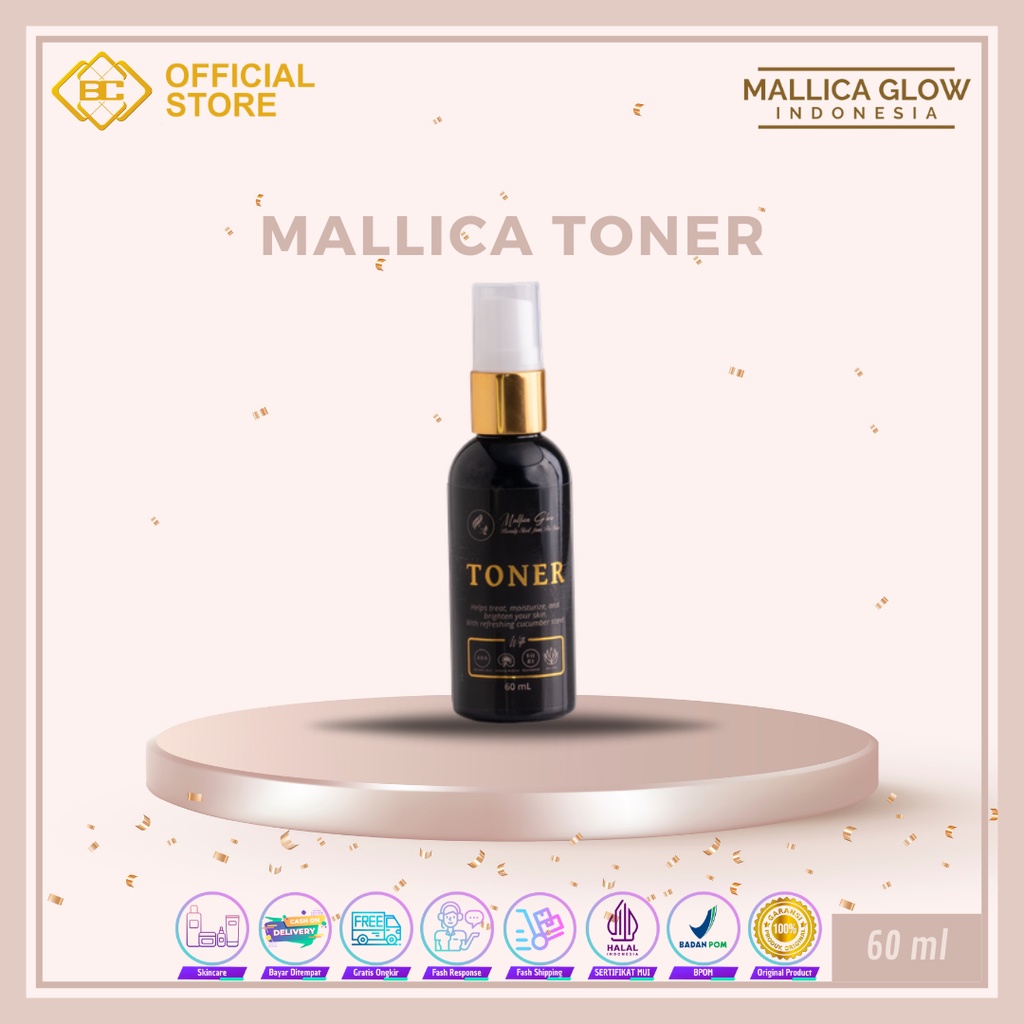 [Bakung Cosmetics] Mallica Glow Toner Sudah BPOM 100% Original/Skincare/ Perawatan Kulit Wajah Wanita &amp; Pria (COD)