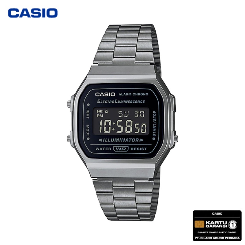 JAM TANGAN VINTAGE CASIO A-168WGG-1B ORIGINAL - A168WGG