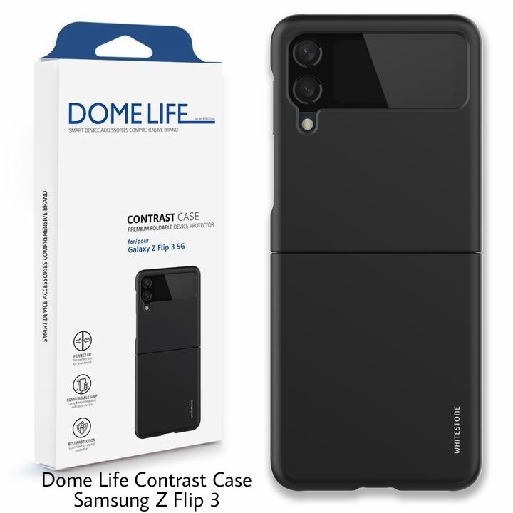 Whitestone Dome Life Contrast Case For Samsung Z Flip 3 Matte Black