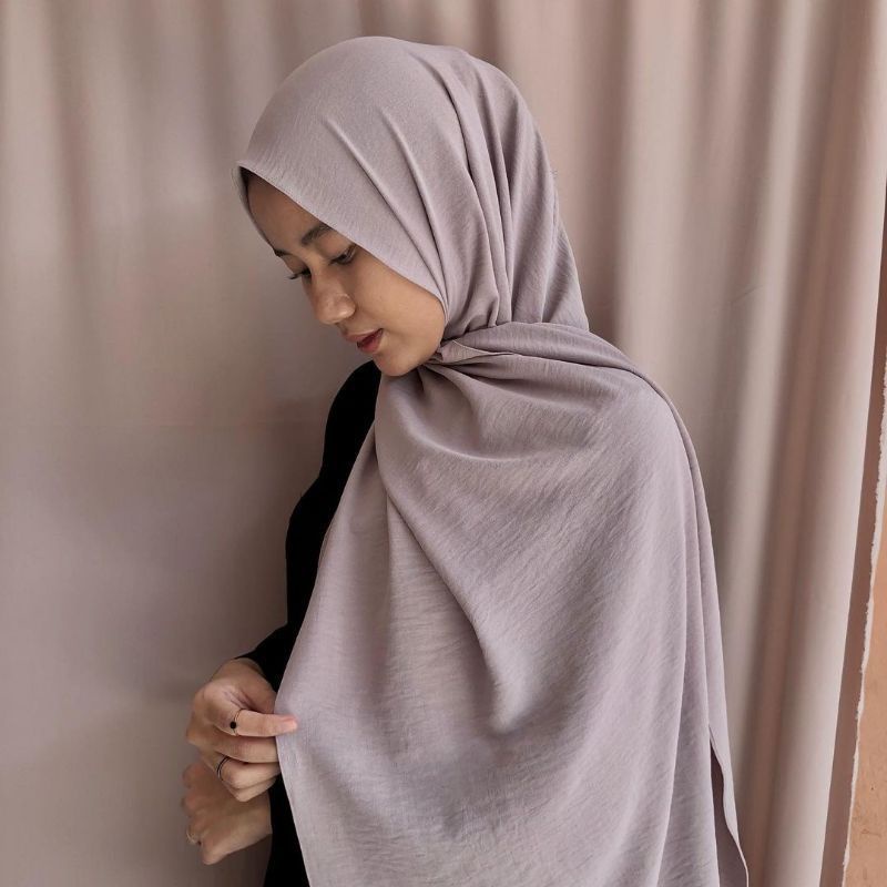 PASHMINA CRINKLE AIRFLOW COTTON SHAWL PREMIUM | PASMINA-Smoke gray