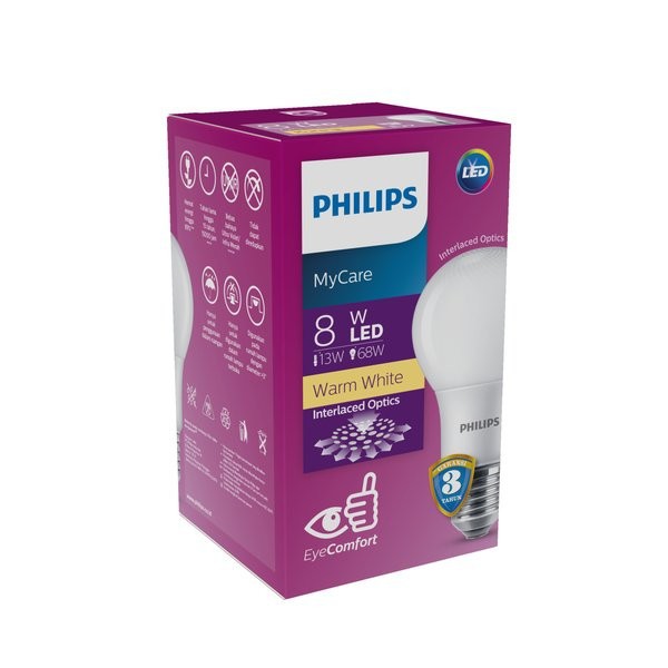 Lampu Bohlam Led Philips 8W Watt