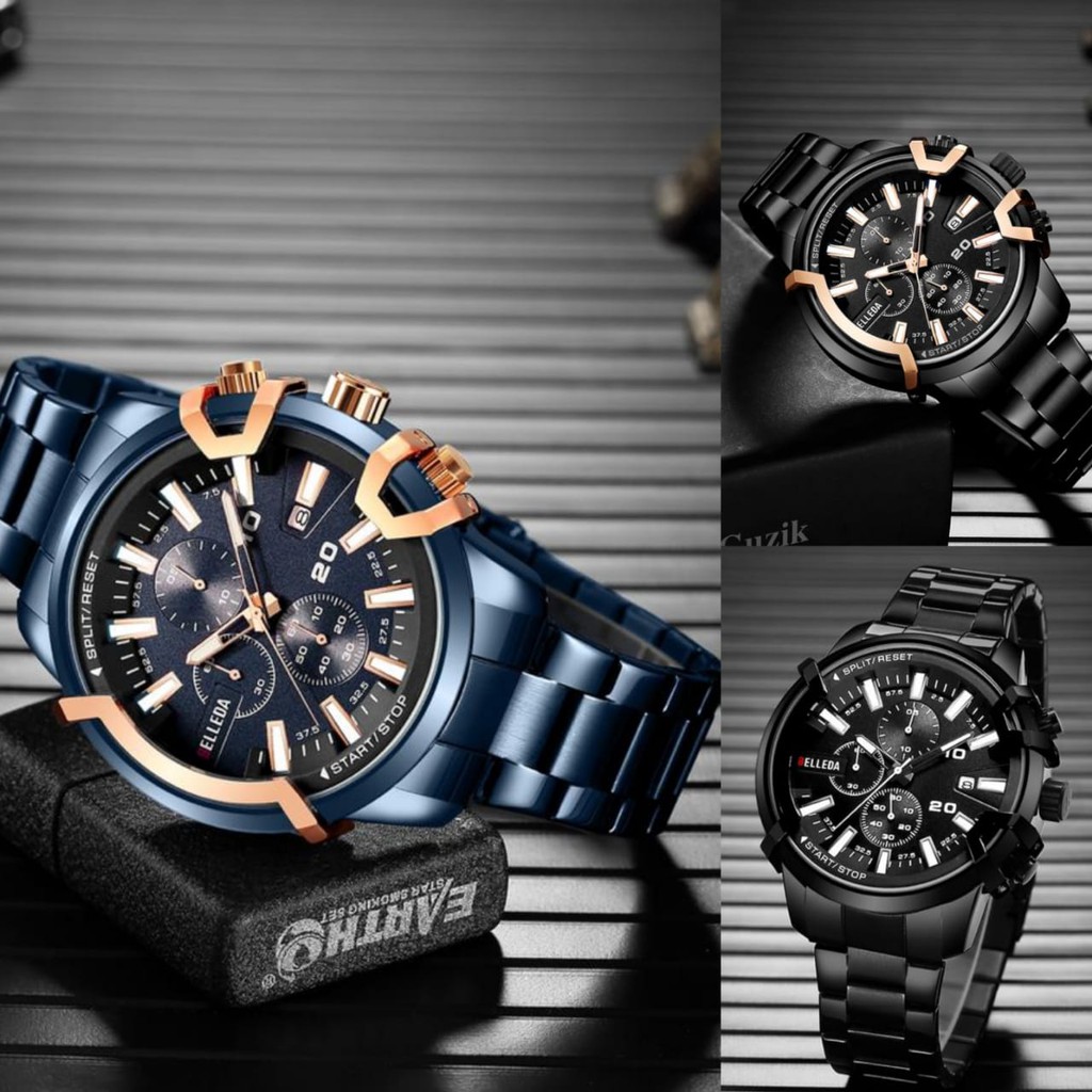 Jam Tangan Pria BELLEDA 9286 Rantai Sport Crono Aktif ORIGINAL Water Resistance /Anti Air - FREE BOX