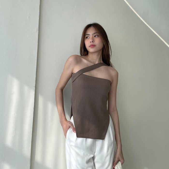Rose Halter Top —— Ocha Wear | Premium Knit Wanita | Tanktop Camisole Side Cut Out | Atasan Murah Berkualitas