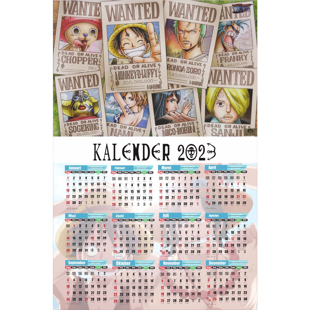 Jual Cetak KALENDER ANIME [ ONE PIECE ] kalender poster kalender