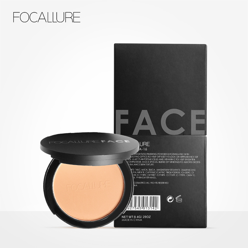 FOCALLURE Natural Matte Pressed Powder Oil Control Waterproof Face Cosmetics FA16