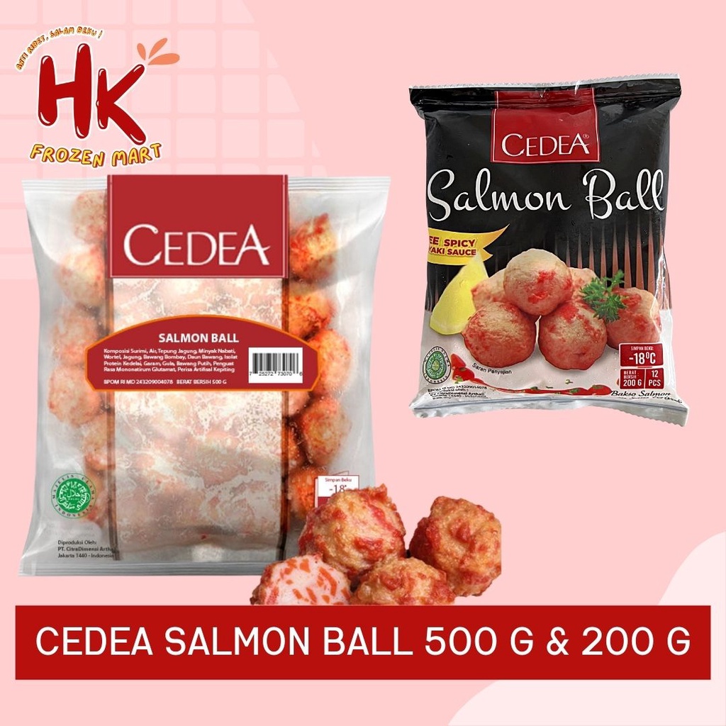 

Cedea Salmon Ball 500 g & 200 g - FREE Saus Teriyaki / baso salmon / isian suki / HK Frozen Mart