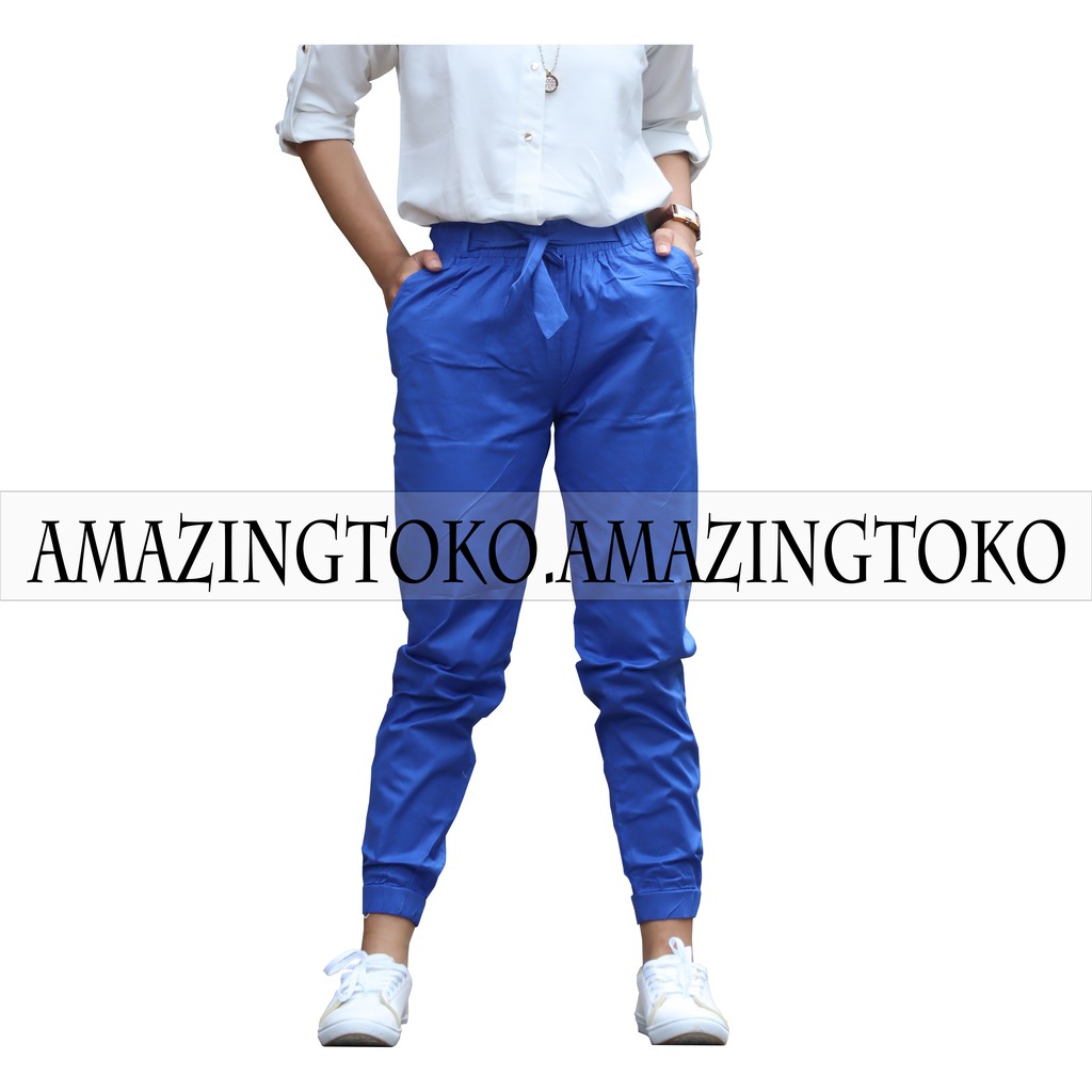 CELANA JOGGER WANITA KATUN STRETCH UKURAN ALLSIZE