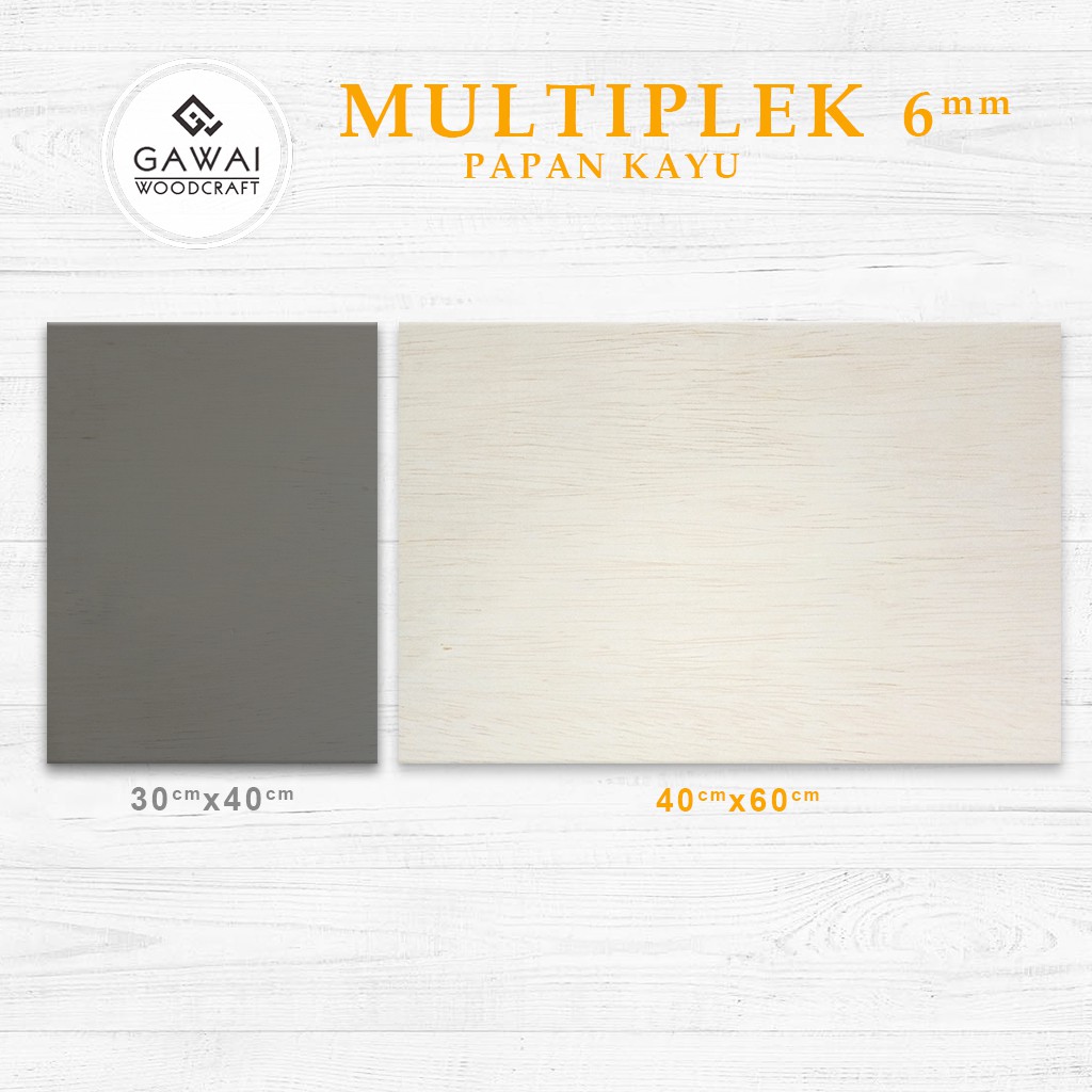 Papan Kayu Triplek Multiplek 6mm 40x60 Siap Pakai