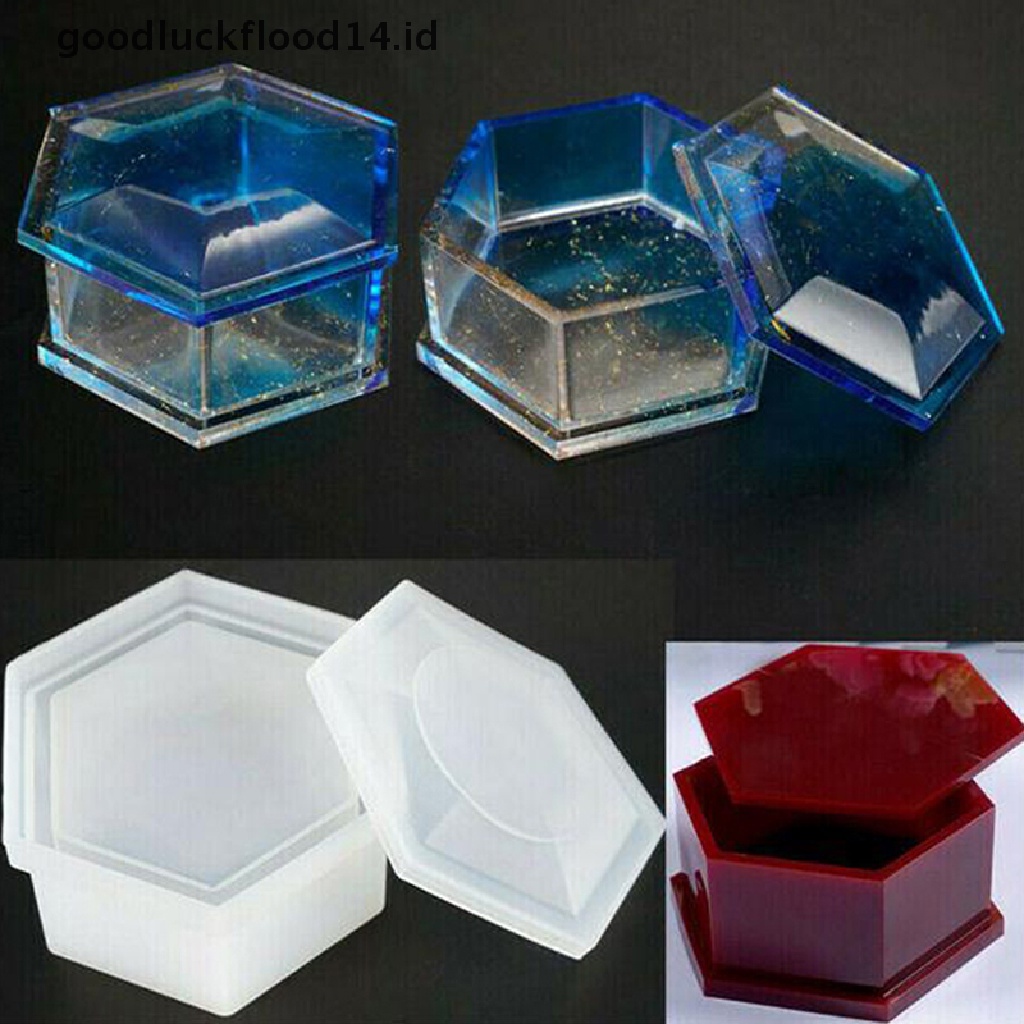 [OOID] Silicone Hexagon Jewellery Storage Box Mold Resin Casting Mould DIY Craft ID