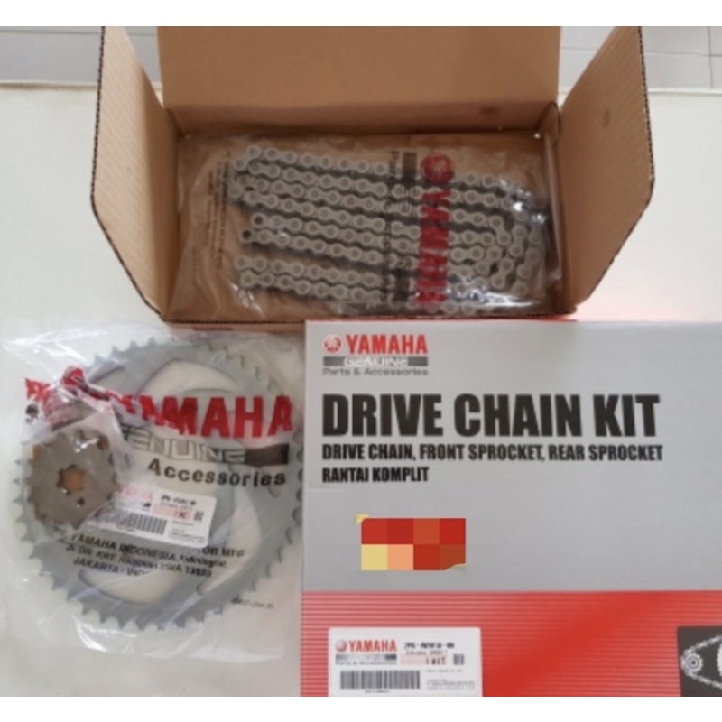 GEARSET PLUS RANTAI YAMAHA R15 / XABRE 2PK ORIGINAL YGP